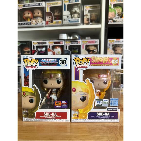 2 3000 PIECE OFFICIAL WONDERCON STICKER She-Ra Funko Pops #38 #1838 MOTU Facet - Picture 1 of 6
